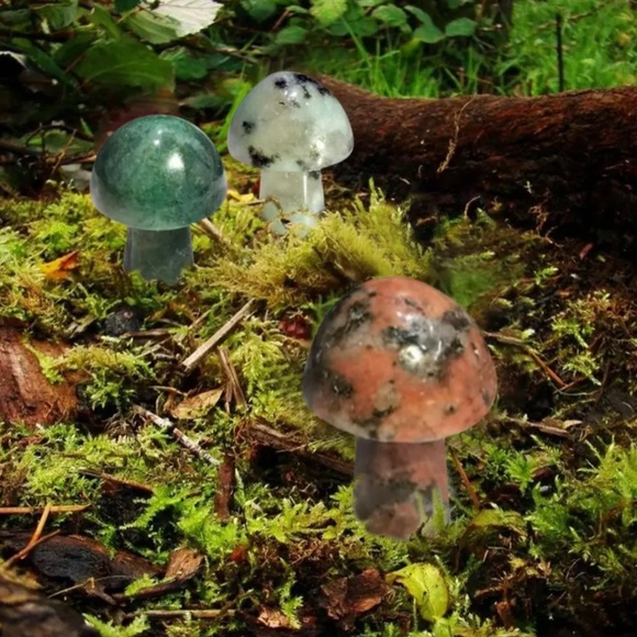 Set of 5 Mixed Lot Natural Crystal Mushroom/Hand Carved Quartz Crystal Healing - Picture 8 of 8